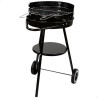 Coal Barbecue with Wheels Aktive Aluminium Enamelled Metal textilene 42 x 76,5 x 42 cm Black