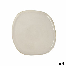 Flat plate Bidasoa Ikonic Ceramic White (26,5 x 25,7 x 1,5 cm) (Pack 4x)