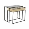 Set of 2 small tables DKD Home Decor Metal Rattan (60 x 30 x 50 cm)