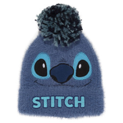 Hat Stitch Fluffy Pom Beanie