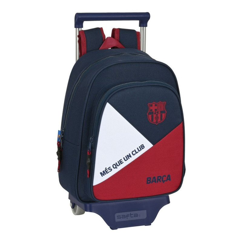 School Rucksack with Wheels F.C. Barcelona Corporativa Blue Maroon (27 x 33 x 10 cm)