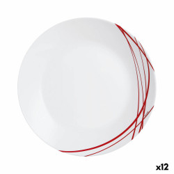 Flat plate Arcopal Domitille Rojo Bicoloured Glass 25 cm (12 Units)