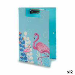 Folder A4 Pink flamingo Clip (12 Units)