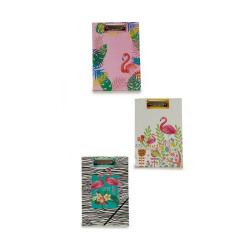 Folder A4 Pink flamingo Clip (12 Units)