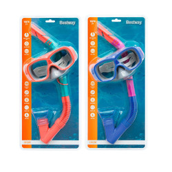 Snorkel Goggles and Tube for Children Bestway Blue Orange Multicolour