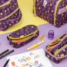 School Case with Accessories Milan Flowers Lilac 22,5 x 11,5 x 11 cm