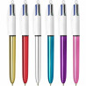 Set of Biros Bic Shine Silver White Multicolour (12 Pieces)