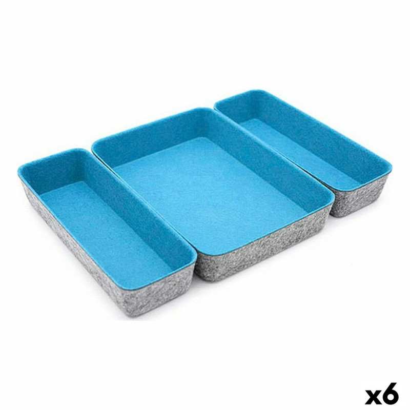 Basket set Confortime 3 Pieces Felt 28 x 20,5 x 5,3 cm (3 Pieces) (6 Units)