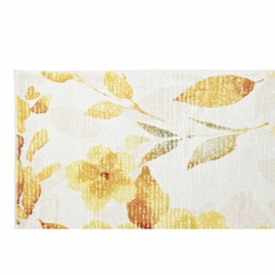 Carpet DKD Home Decor Yellow White Polyester Cotton Flowers (200 x 290 x 0.5 cm)