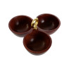 Bowl Home ESPRIT Brown Golden Aluminium Acacia 26 x 26 x 13 cm