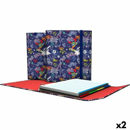 Ring binder Grafoplas Carpeplús Star Dark blue A4 (2 Units)