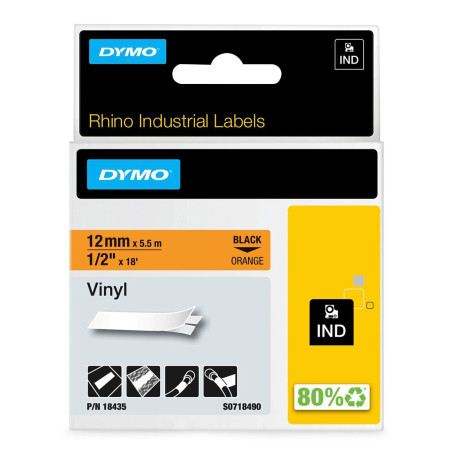 Laminated Tape for Labelling Machines Dymo 18435 Orange/Black