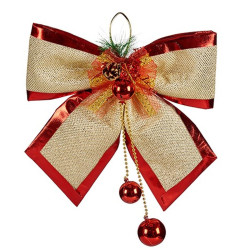 Lasso Christmas bauble Red Golden Plastic 33 x 9 x 33 cm (6 Units)