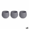 Set of pots Anthracite Plastic 12 x 12 x 11 cm (6 Units)