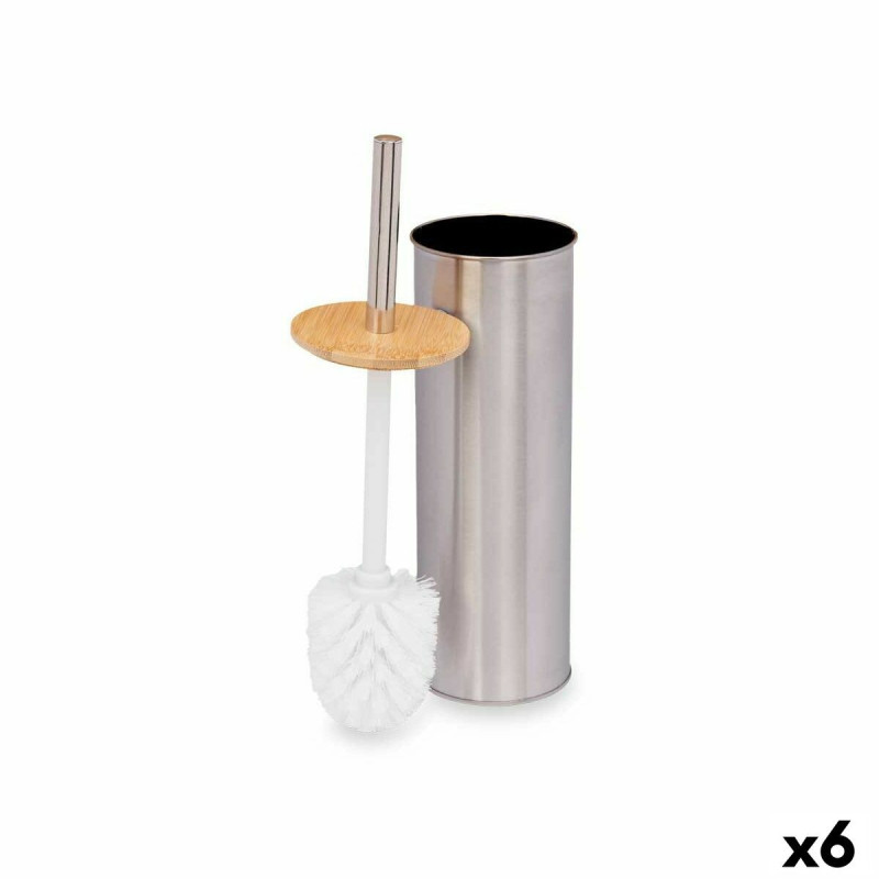 Toilet Brush Silver Bamboo Stainless steel 9,5 x 27,5 x 9,5 cm (6 Units)