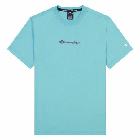 Short Sleeve T-Shirt Champion Crewneck M Blue