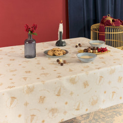 Stain-proof resined tablecloth Harry Potter Hogwarts Christmas 100 x 140 cm