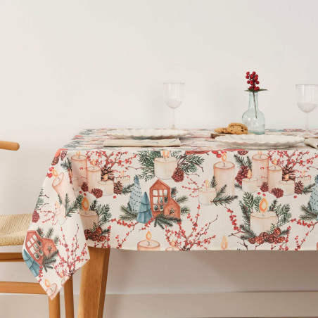 Stain-proof resined tablecloth Belum Christmas 100 x 140 cm