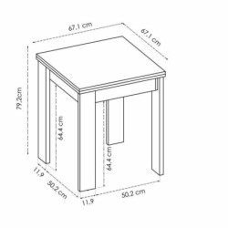 Table BOK 67 x 67 x 77 cm White