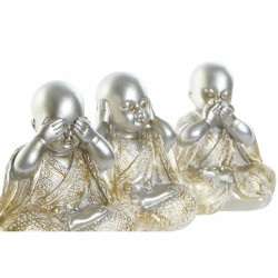 Decorative Figure DKD Home Decor Golden Silver Monk Oriental 10,5 x 6 x 12 cm (6 Pieces)