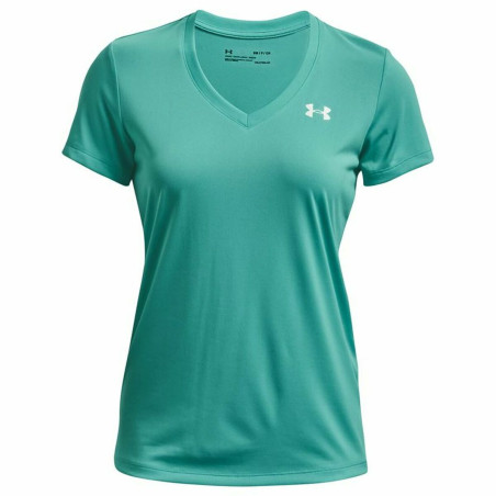 Women’s Short Sleeve T-Shirt Under Armour Tech SSV Solid Aquamarine