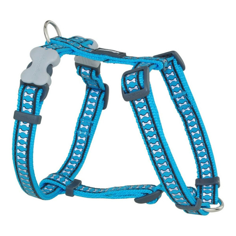 Dog Harness Red Dingo Bone Reflective 46-76 cm Turquoise