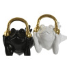 Decorative Figure Home ESPRIT White Black Golden Frog 25 x 13 x 15 cm (2 Units)