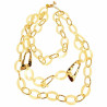 Ladies'Necklace Lola Casademunt Golden White Links