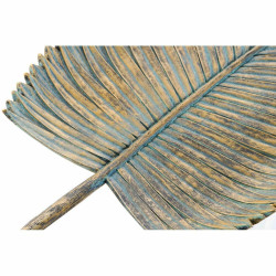 Centerpiece DKD Home Decor 39 x 23 x 5 cm Grey Golden Tropical Leaf of a plant