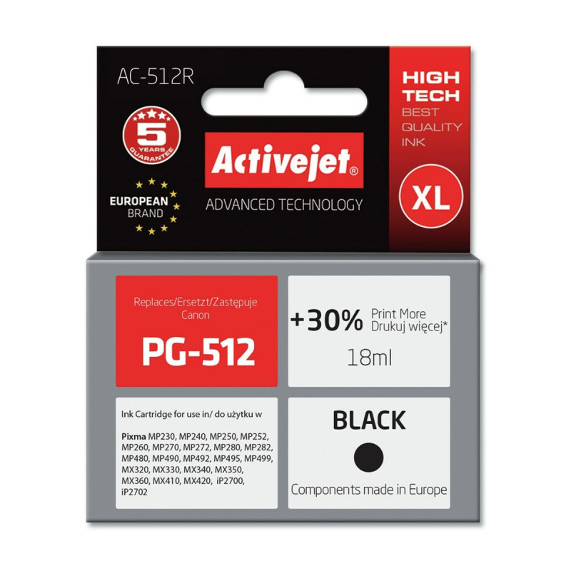 Original Ink Cartridge Activejet AC-512R Black