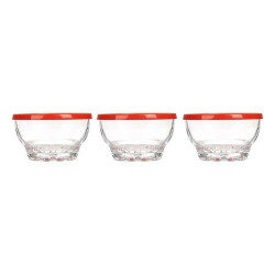 Set of bowls Karaman Red Transparent Glass Polyethylene Ø 10,5 cm 275 ml (8 Units)