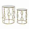 Side table DKD Home Decor Golden White Metal Marble (2 Pieces)