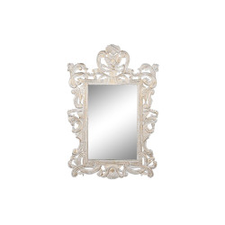 Wall mirror DKD Home Decor White Crystal Mango wood Neoclassical Stripped 90 x 3 x 135 cm