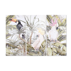 Painting DKD Home Decor Tropical 90 x 3 x 190 cm (3 Units)