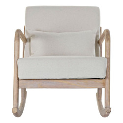 Armchair DKD Home Decor Beige Natural Rubber wood Sixties 66 x 85 x 81 cm