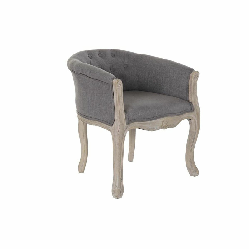 Armchair DKD Home Decor Grey Wood Polyester (58 x 56 x 69 cm)