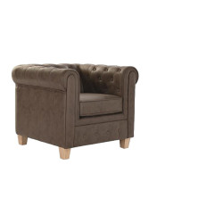 Armchair Home ESPRIT Dark brown Wood 80 x 80 x 70 cm