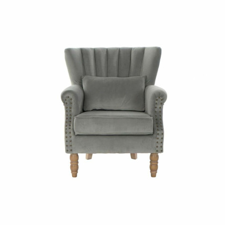 Armchair DKD Home Decor Natural Light grey Rubber wood 73 x 75 x 87 cm