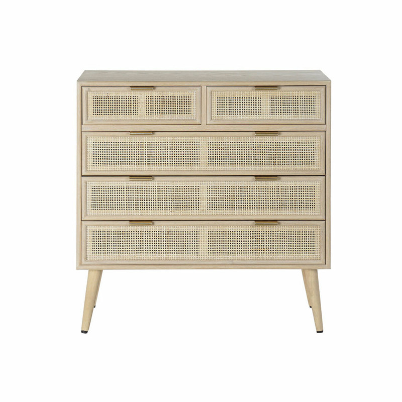 Chest of drawers DKD Home Decor Natural Paolownia wood MDF Wood Scandi 80 x 39,5 x 81 cm