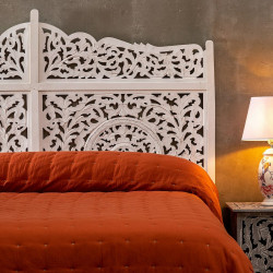 Headboard 180 x 123 cm Wood White DMF