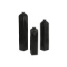 Vase Home ESPRIT Black Terracotta 22 x 22 x 120 cm (3 Pieces)