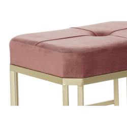 Bench DKD Home Decor   Pink Metal Velvet (120 x 40 x 46 cm)