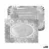 Snack tray Algon Silver Rectangular 25,5 x 35 x 2 cm Disposable (48 Units)