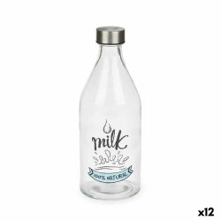 Bottle Milk Glass 1 L (12 Units)