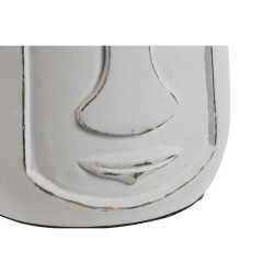 Vase Home ESPRIT White Mango wood Modern Face 15 x 15 x 30 cm