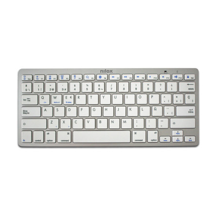 Wireless Keyboard Nilox NXKB01S Spanish Qwerty White