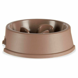 Slow Eating Food Bowl for Pets Beige Plastic (27 x 7,5 x 27 cm) (12 Units)