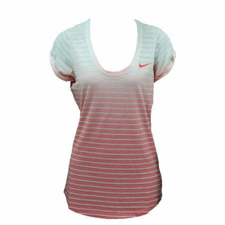 Women’s Short Sleeve T-Shirt Nike SS Dip Dye Burnout Red White