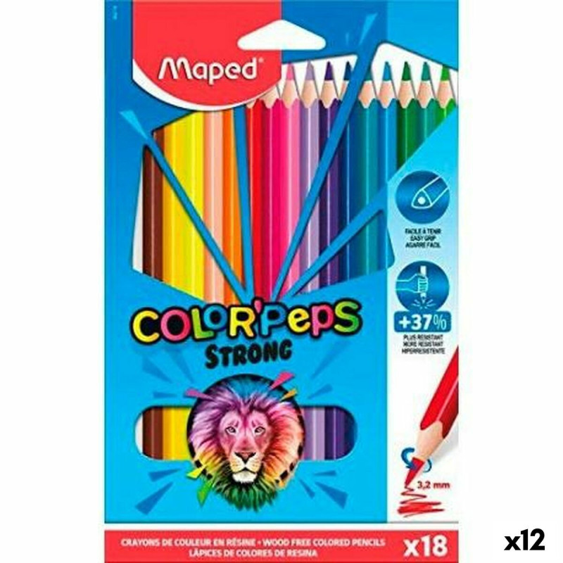 Colouring pencils Maped Color' Peps Strong Multicolour 18 Pieces (12 Units)