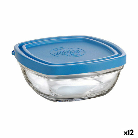 Square Lunch Box with Lid Duralex FreshBox Blue 300 ml 11 x 11 x 5 cm (12 Units)